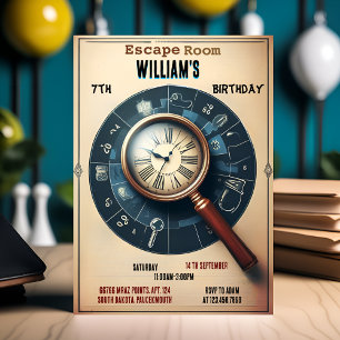 Invitation Bash Clue Spy Escape Room 7e Anniversaire Invitati