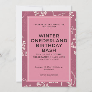 Invitation Bash d'anniversaire de Winter ONEderland personnal