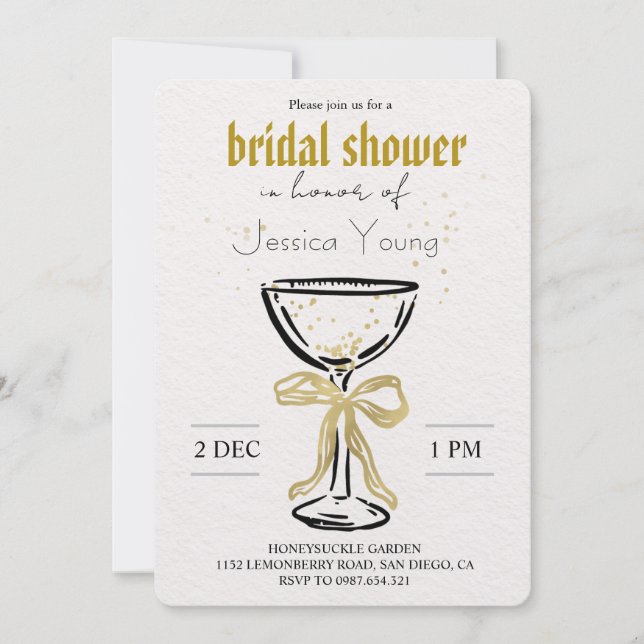 Invitation Bash de mariage & Appel de cocktail mariage  (Devant)