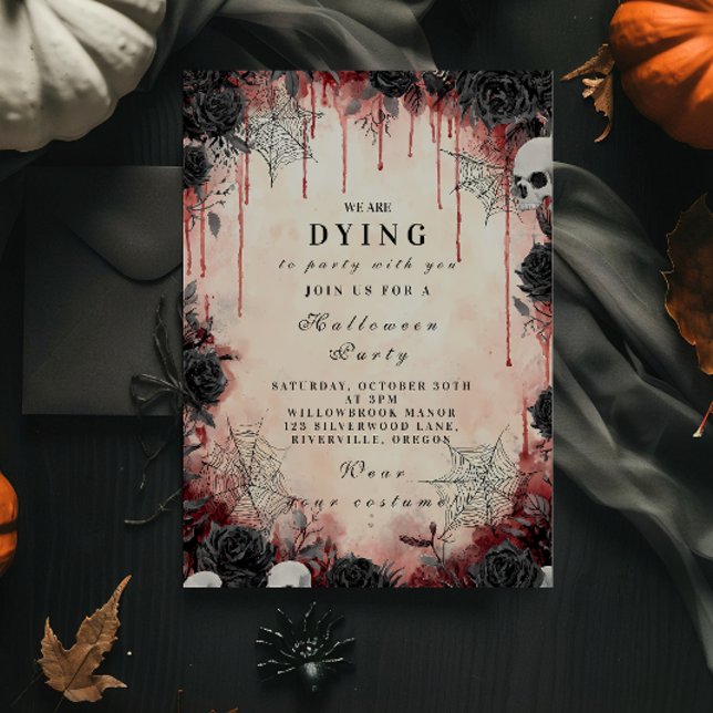 Invitation Bash gothique romantique sombre Halloween (Créateur téléchargé)