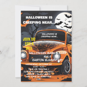Invitation Bash Halloween sur la Lune avec Orange