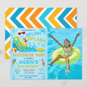 Invitation Bash Toboggan Aquatique, Photo Anniversaire Tobogg