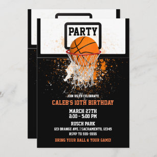 Invitations Faire Part Cartes Anniversaire Basket Ball Zazzle Fr