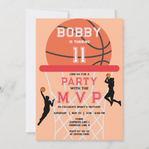 Invitation Basket-ball Jumpman Peach Fuzz Femme Anniversaire