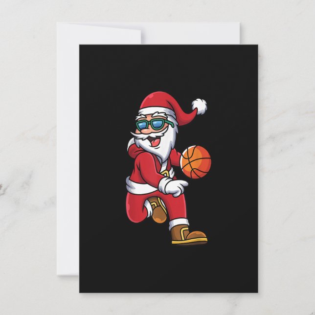 Invitation Basket-ball Père Noël Christmas Dunk Cool Sport X- (Devant)