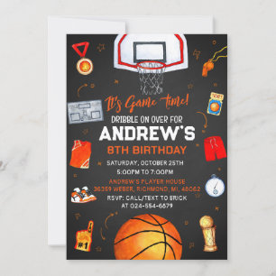 Invitation Basket-ball personnel Anniversaire avec photo