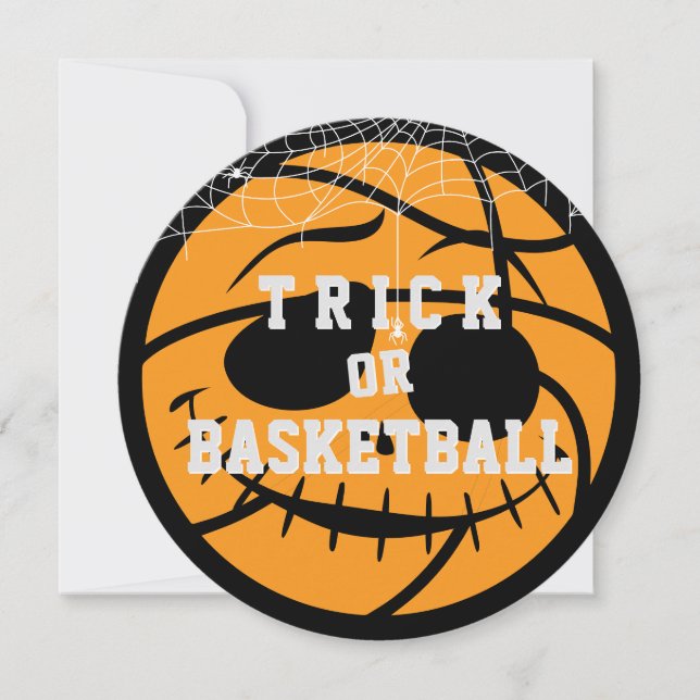 Invitation Basket d'Halloween Ball Trick ou Basketball Annive (Devant)