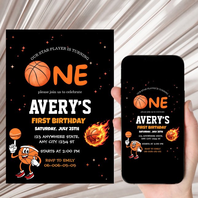 Invitation Basket pour le premier anniversaire (Créateur téléchargé)