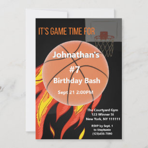 Invitation Basketball Anniversaire Bash - C'est l'heure du je