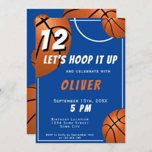 Invitation Basketball Ball Fun Sports Anniversaire de enfant