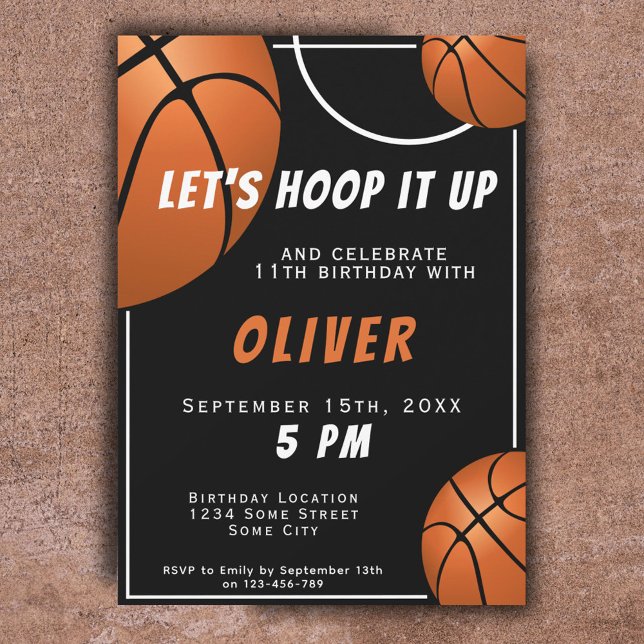 Invitation Basketball Ball Fun Sports Anniversaire de enfant (Créateur téléchargé)