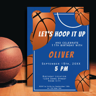 Invitation Basketball Ball Fun Sports Anniversaire de enfant