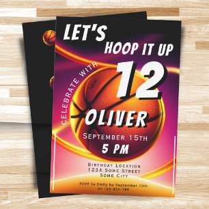 Invitation Basketball Ball Hoop it up Sports Anniversaire
