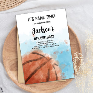 Invitation Basketball Blue Cloud Anniversaire