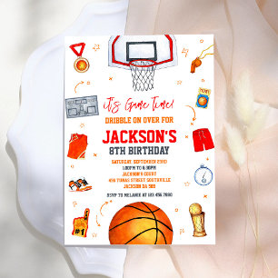 Invitation Basketball C'est l'heure du match Anniversaire gar
