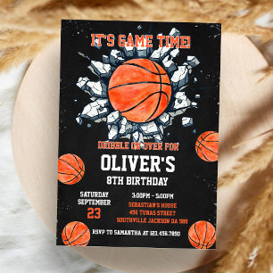Invitation Basketball C'est l'heure du match Anniversaire gar