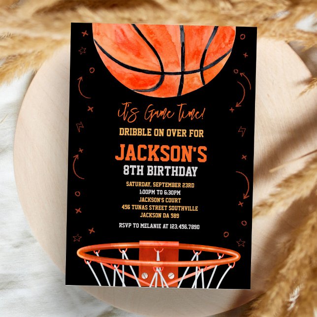 Invitation Basketball C'est l'heure du match Anniversaire gar (Créateur téléchargé)