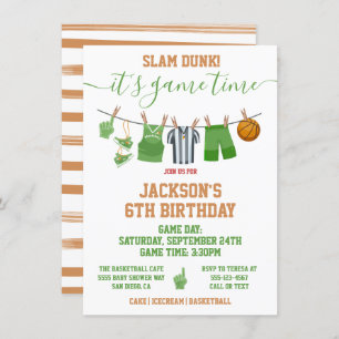 Invitation Basketball Clothesline Anniversaire fête Invitatio
