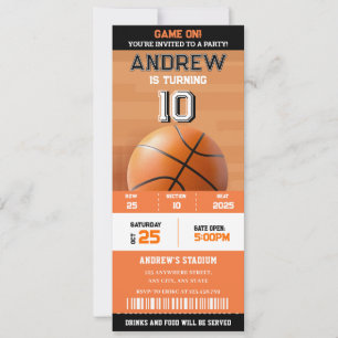 Invitation Basketball Court Craze Anniversaire Billets