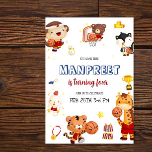 Invitation Basketball Enfants Mignons