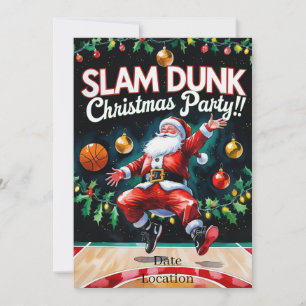 Invitation BASKETBALL fête de Noël aquarelle