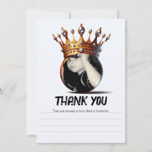 Invitation Basketball King Gold Crown Merci d'anniversaire