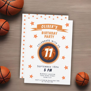 Invitation Basketball Moderne Balle Étoile Sports Anniversair