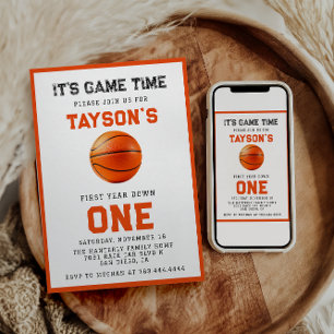Invitation Basketball première année bas 1er anniversaire