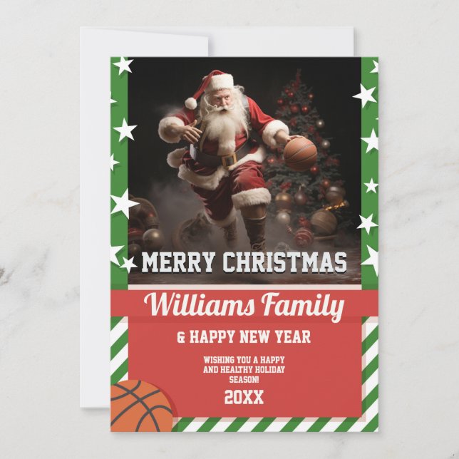 Invitation Basketball santa claus (Devant)