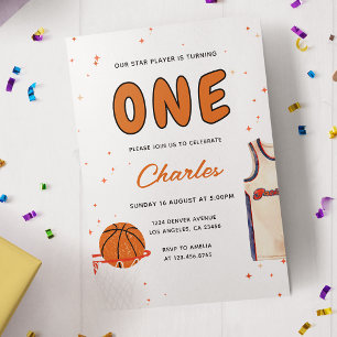 Invitation Basketball Sports Anniversaire de enfant Party