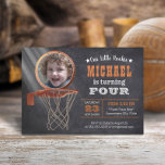 Invitation Basketball Sports Photo personnalisée Fête d'anniv<br><div class="desc">Basketball Sports Photo personnalisée Invitations de fête d'anniversaire.</div>