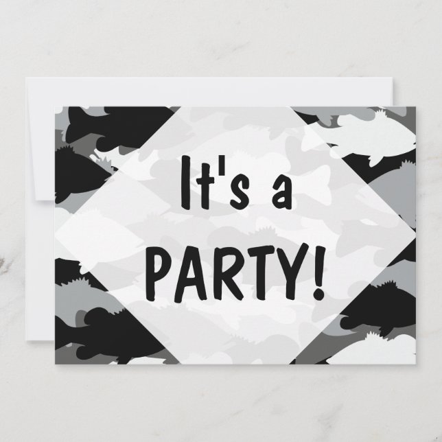 Invitation Bass Fishing Black Camo (Devant)