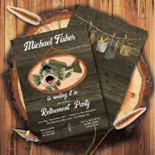 Invitation Bass Fishing Drôle Reeling dans