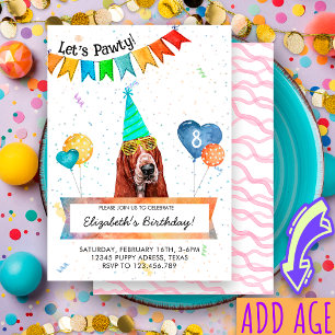 Invitation Basset Hound organise une fête d'anniversaire de c