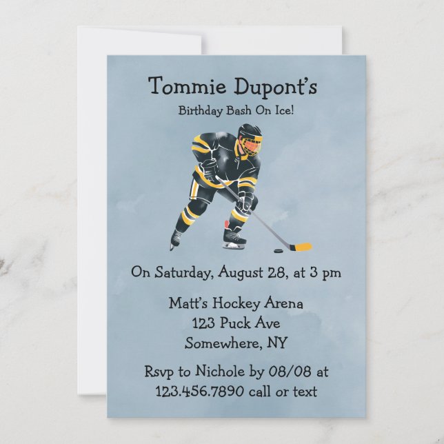 Invitation Bassin Anniversaire Sur Glace (Devant)