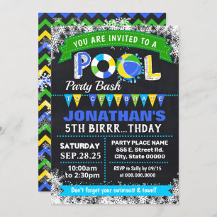 Invitation Bassin d'anniversaire de Winter Blue Pool