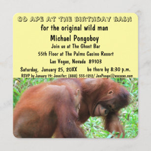 Singe Humoristique Invitations Faire Part Cartes Zazzle