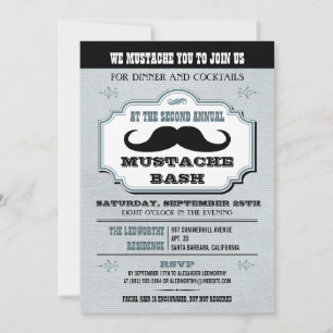 Invitation Bassin de la Moustache Bleue vintage