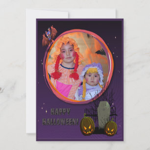 Invitation Bat, Jack o' Lanterns, Tombstone, Ajouter Un Cadre