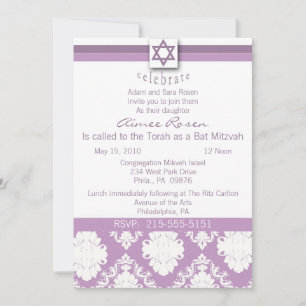 Invitation bat mitzvah