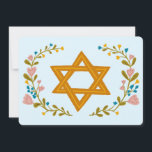 Invitation Bat mitzvah à couronne florale sur mesure dessiné<br><div class="desc">Carte parfaite pour annoncer une bar mitzvah, bat mitzvah ou autre célébration juive ! L'art fait main pour vous ! ENTIÈREMENT PERSONNALISABLE ! Cliquez sur "Personnaliser" ci-dessus pour modifier le texte. Cliquez sur "modifier à l'aide de l'outil de conception" pour ajuster les polices, les couleurs et les placements. Vous pouvez...</div>