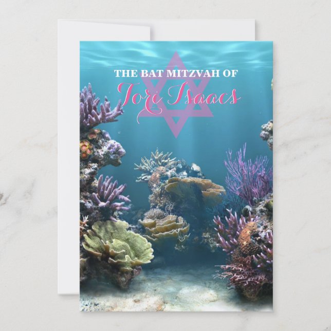 Invitation Bat mitzvah Aquarium (Devant)