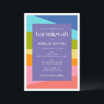 Invitation Bat mitzvah arc-en-ciel géométrique Abstrait<br><div class="desc">Invitation de Bat mitzvah arc-en-ciel géométrique Abstrait</div>