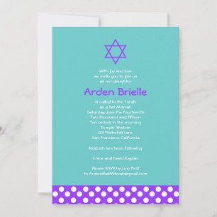 Invitation Bat mitzvah Arden Mandy