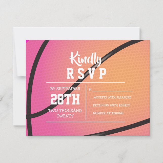 Invitation Bat Mitzvah BASKETBALL ROSE (Devant)