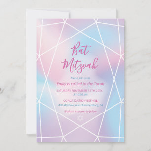 Invitation Bat Mitzvah Bijou Pastel