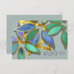 Invitation Bat mitzvah bleu vert aquarelle Pétales sur étoile