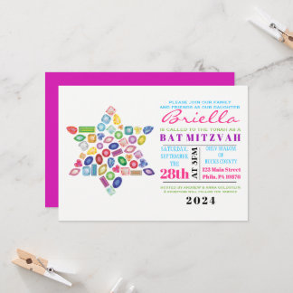 Invitation Bat mitzvah BLING Gemstone