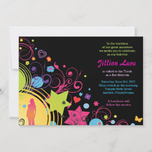 Invitation Bat mitzvah brillante DE LA FILLE