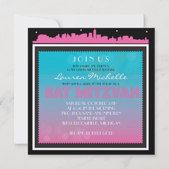 Invitation Bat mitzvah BROADWAY (Devant)